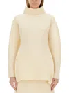 Jil Sander Turtleneck Sweater With High Neck And Soft Texture In Beige