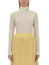 Jil Sander White Wool Blend Sweater In Ivory