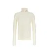 Jil Sander Turtleneck Sweater With Contrast Logo And Smooth Texture In White