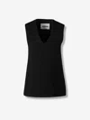 Jil Sander V-neck Sleeveless Top In Black