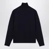 Jil Sander Turtleneck Wool Sweater In Blue