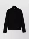 Jil Sander Turtleneck Sweater Logo Patch Long Sleeves In Black