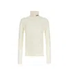 Jil Sander Turtleneck Sweater With Contrast Logo And Smooth Texture In White