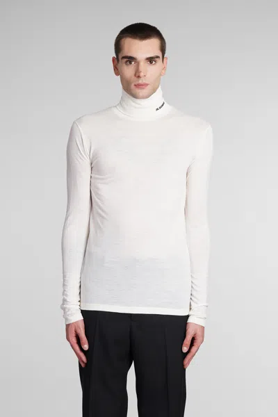 Jil Sander Turtleneck Sweater In Natural