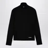 Jil Sander Logo-patch Turtleneck Sweater In Black