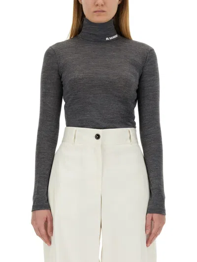 Jil Sander Turtleneck T-shirt In Gray