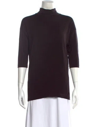 Pre-owned Jil Sander Turtleneck Three-quarter Sleeve Top In Brown