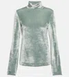 Jil Sander Turtleneck Top In Steel Blue