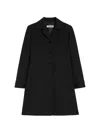 Jil Sander Wool Twill Coat In Black