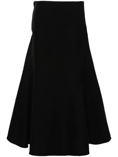 Jil Sander Twill Cotton-blend Skirt In Black