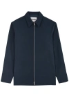 Jil Sander Fine Tech Gabardine Zipped Shirt In Navy