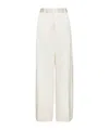 Jil Sander High-rise Twill Palazzo Trousers In White