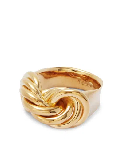 Jil Sander Twist-detail Handcrafted Ring In Gold