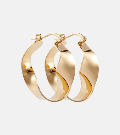 Jil Sander Twisted Hoop Earrings In Gold