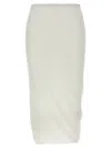 Jil Sander White Twisted Midi Skirt In White