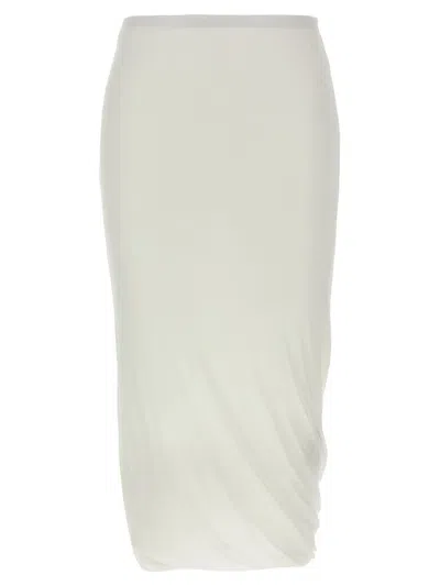 Jil Sander White Twisted Midi Skirt