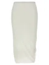 Jil Sander White Twisted Midi Skirt In White