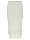 Jil Sander White Twisted Midi Skirt In White