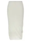 Jil Sander 'twisted' Midi Skirt In White