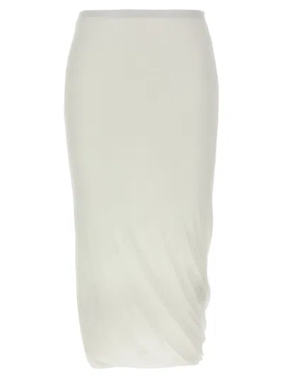 Jil Sander 'twisted' Midi Skirt In White