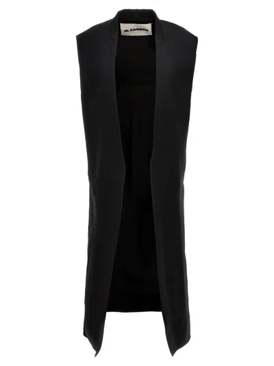 JIL SANDER JIL SANDER TWO MATERIAL LONG VEST