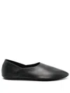 Jil Sander Two-panel Leather Ballerina Flats In Black
