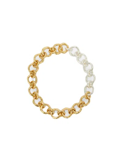 Jil Sander Two-tone Chunky Chain Necklace In Yellow