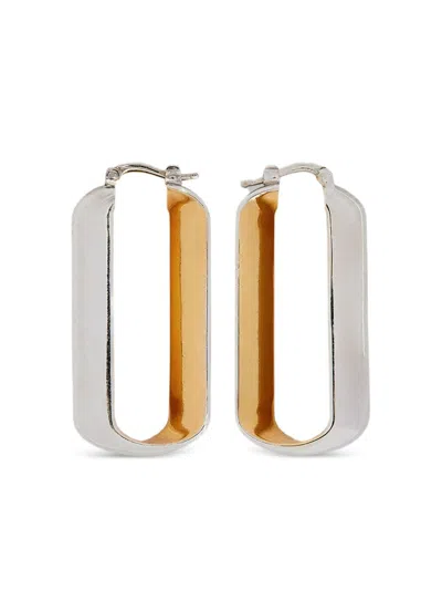 Jil Sander Two Tone Earrings In Metallic