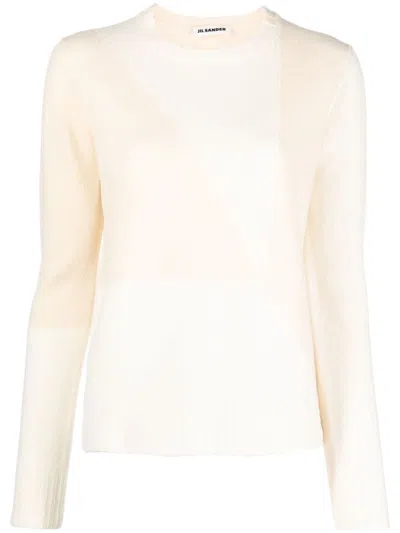 Jil Sander Two-tone Knitted Jumper In Neutrals