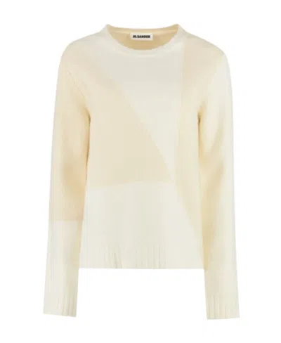 JIL SANDER TWO-TONE KNITTED JUMPER