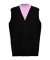 Jil Sander Ribbed Knit Sleeveless V-neck Vest In Black