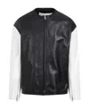 Jil Sander Two-tone Leather Biker Jacket In Black