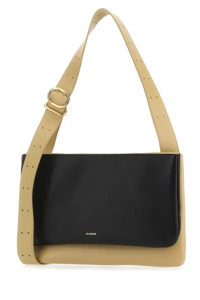 Jil Sander Two-tone Leather Shoulder Bag In 280
