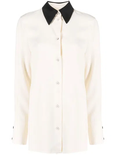 Jil Sander Two-tone Long-sleeve Shirt In Neutrals