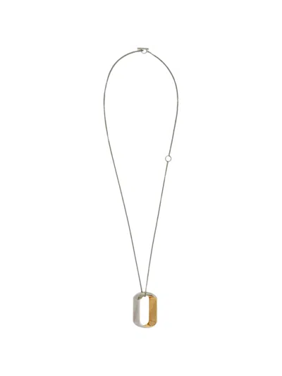 Jil Sander Two-tone Pendant Necklace In Silver