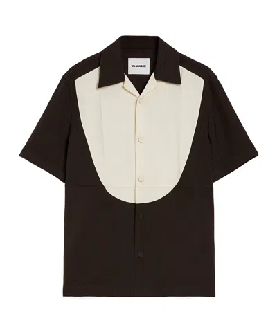 Jil Sander Two-tone Shirt In Black