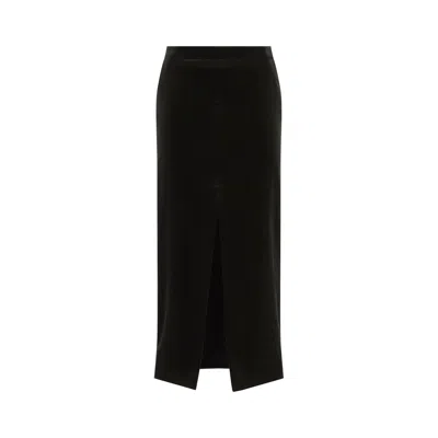 Jil Sander Mid-waist Angle-length Cotton Skirt In Black