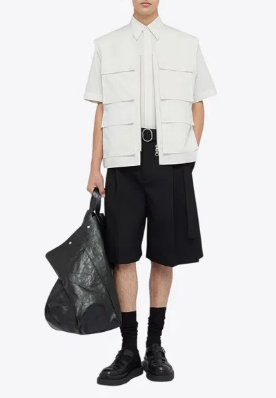 Jil Sander Utility Zipped Vest In White