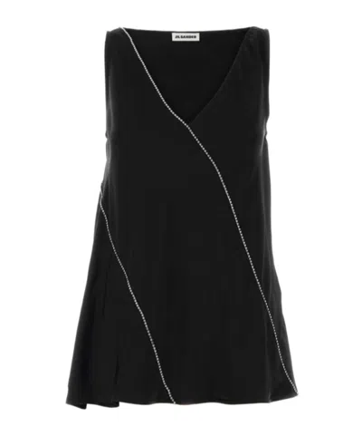 Jil Sander V-neck Blouse In Black