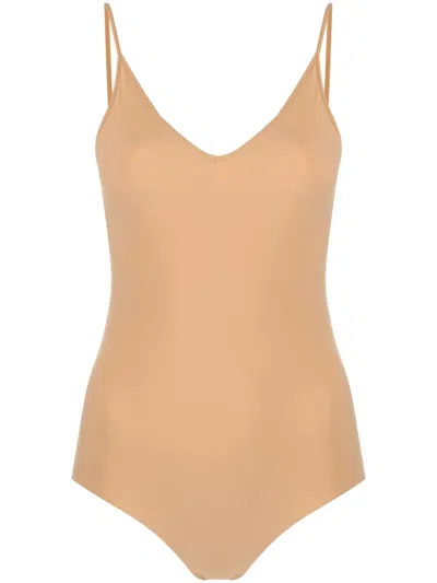 Jil Sander Sleeveless Stretch Body In 265 Beige