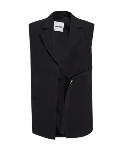 JIL SANDER JIL SANDER V-NECK BUCKLE DETAILED VEST