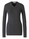 Jil Sander V-neck Button-detail Sweater In Gray