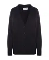 Jil Sander Ribbed Wool V-neck Cardigan In Black