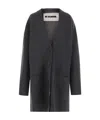 Jil Sander Wool Blend Maxi Cardigan In Black