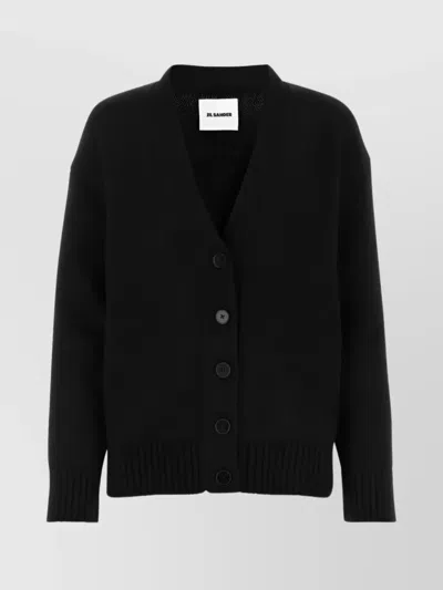 JIL SANDER V-NECK BUTTON-UP KNIT CARDIGAN