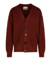 Jil Sander Burgundy Virgin Wool Cardigan Men In Red
