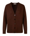 Jil Sander Womens Espresso V-neck Relaxed-fit Wool-bouclé Cardigan In Brown