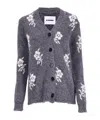 Jil Sander V-neck Cardigan In Gray