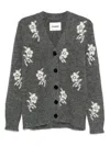 Jil Sander Gestrickter Intarsien-cardigan In Gray