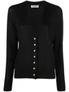 Jil Sander V-neck Cardigan In Cashmere And Silk Blend In Black